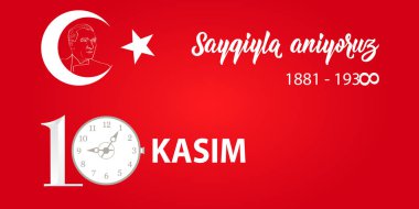 Atatürk ölüm yıldönümü. Bellek Türkiye'de ulusal gün. İngilizce: Kasım 10, saygı ve unutma, 1881-1938