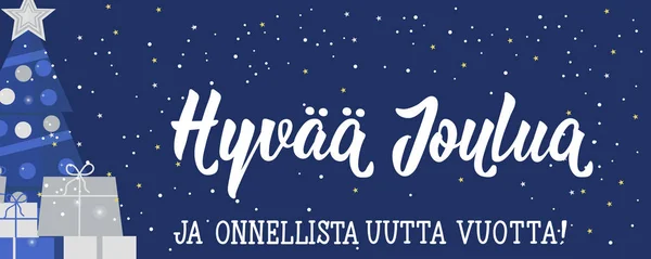 Різдвяна Листівка Фінська Тексту Різдвом Христовим Новим Роком Буквене Позначення — стоковий вектор