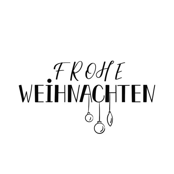 Deutscher text: frohe weihnachten. Schriftzug. Banner. Kalligraphie-Vektorillustration. frohe Weihnachten. — Stockvektor