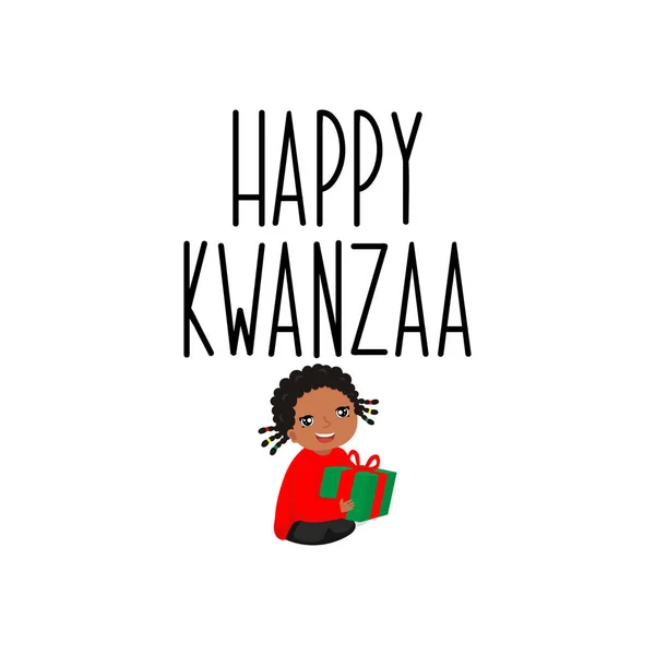 Kwanzaa 인사말 카드입니다 일러스트입니다 레터링입니다 — 스톡 벡터