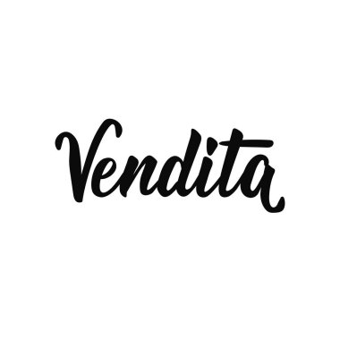 Satılık yazı. İtalyanca metin: Satılık. Yazı. El vektör çizim çekilmiş. el ilanı, afiş, t-shirt ve posterler Modern hat için öğe