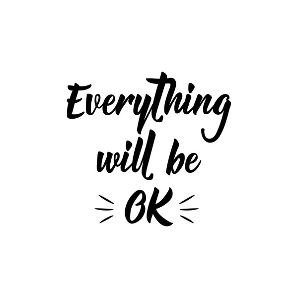 一切都会好起来的刻字 手绘的向量例证 横幅和海报的元素 现代书法 — 图库矢量图片