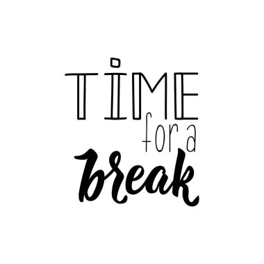 Mola zamanı. Vektör çizim. Yazı. Mürekkep çizim.