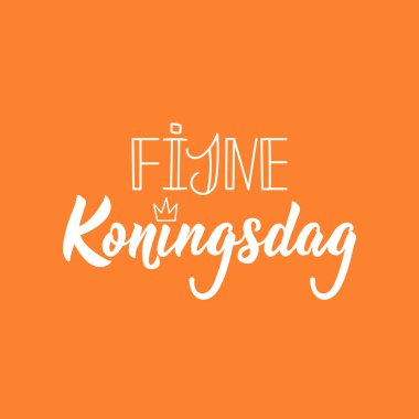 Hollandalı metin: mutlu Kral günü. Yazı. Vektör. Broşürler, afiş ve poster için öğe. Mehmet konak.