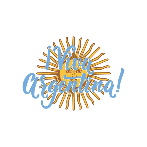 Texto en español: Viva Argentina. Ilustración vectorial. Concepto de diseño banner, tarjeta . — Vector de stock