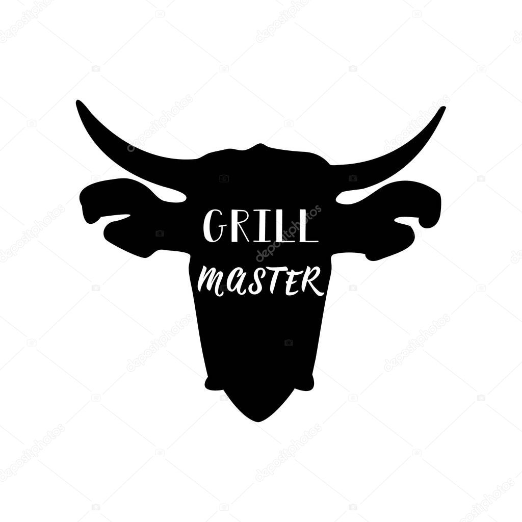 Grill master. Lettering. quote to design greeting card, poster, banner, t-shirt and other, vector illustration