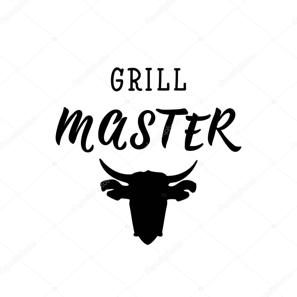 Grill master. Lettering. quote to design greeting card, poster, banner, t-shirt and other, vector illustration