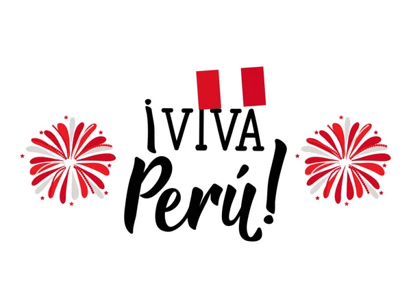Viva Peru. geleneksel Peru selamlar, vektör illüstrasyon yazı — Stok Vektör
