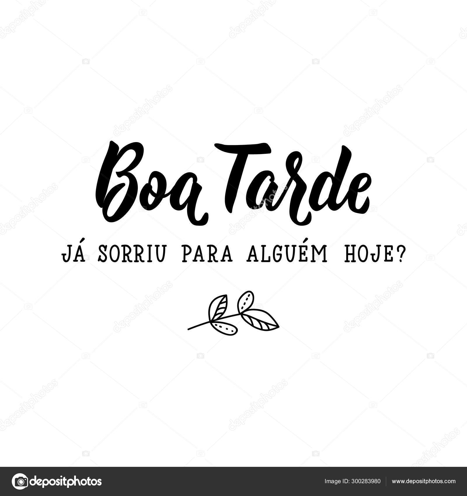 Boa Tarde, Amigo Em Português Ilustração De Tinta Com Letra