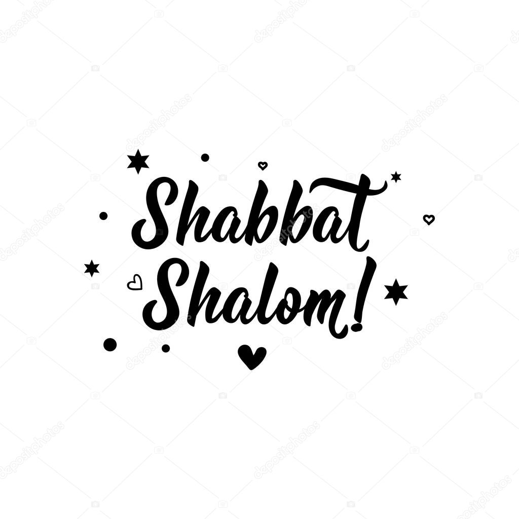 Shabbat Shalom. Jewish holiday. Lettering. vector. element for flyers, banner and posters Modern calligraphy.