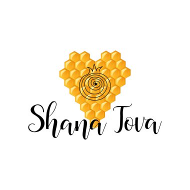 Yahudi tatili Rosh Hashana. Shana Tova. el yazısı modern harfler. İbranice Happy New Year.