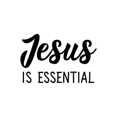 İsa gereklidir. Mektup. Parmak izi torbaları, tişörtler, posterler, kartlar için kullanılabilir. Kaligrafi vektörü. Mürekkep illüstrasyonu