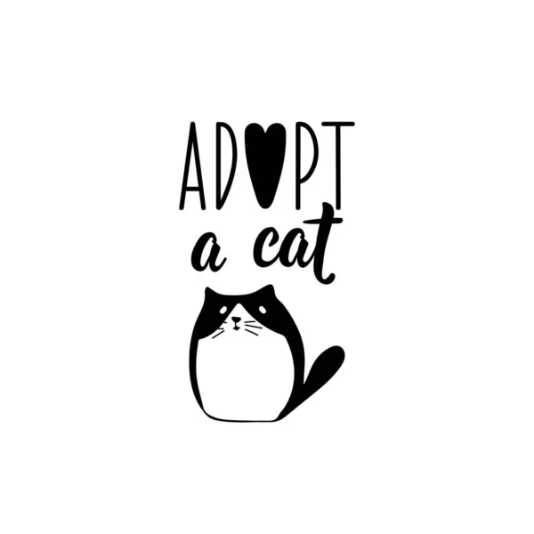 Adopsi Kucing Surat Dapat Digunakan Untuk Mencetak Tas Shirt Poster - Stok Vektor
