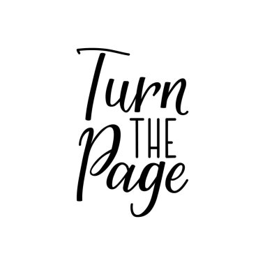 Sayfayı çevir. Mektup. Parmak izi torbaları, tişörtler, posterler, kartlar için kullanılabilir. Kaligrafi vektörü. Mürekkep illüstrasyonu