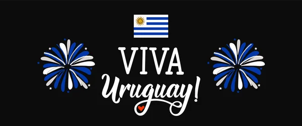 Viva Uruguai Letras Tradução Espanhol Viva Uruguai Design Conceito Independência —  Vetores de Stock