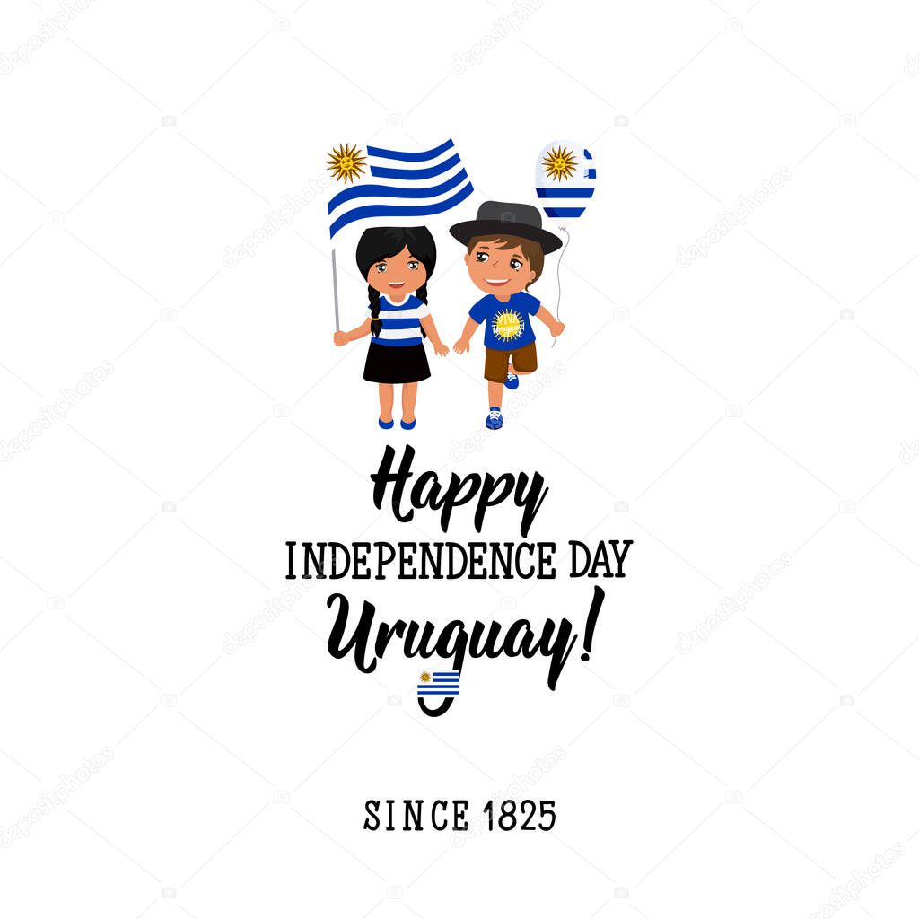 Tarjeta de felicitación del Día de la Independencia de Uruguay. Feliz Día de la Independencia Uruguay. Desde 1825. Diseño gráfico para las vacaciones, icono de los niños, logotipo de los niños 2023 Tarjeta de felicitación del Día de la Independencia de Uruguay. Feliz Día de la Independencia Uruguay. Desde 1825. Diseño gráfico para las vacaciones, icono de los niños, logotipo de los niños 2023
