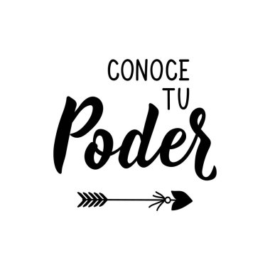 İspanyol harfleri. İspanyolcadan tercüme edersek, gücünü bil. El ilanları, afişler, tişörtler ve posterler için. Modern hat sanatı