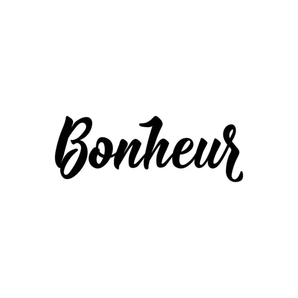 Bonheur Lettres Françaises Traduction Français Bonheur Élément Pour Flyers Banderoles — Image vectorielle