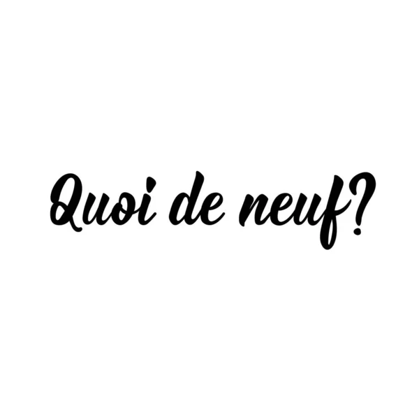 Quoi Neuf Letras Francesas Traducción Del Francés Qué Pasa Elemento — Vector de stock