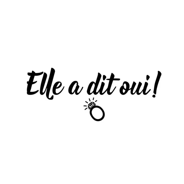 Letras Francesas Traducción Del Francés Ella Dijo Que Elemento Para — Archivo Imágenes Vectoriales