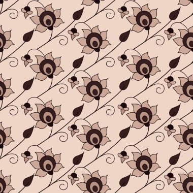 Çiçekli kusursuz dekoratif zarif desen. Tekstil, duvar kâğıdı, kapak, yüzey baskısı. Retro stil. Moda kumaşı için.