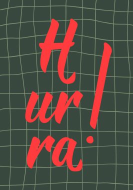 Hurra! Almancadan çeviri: yaşasın. Mürekkep çizimi. Tebrik kartları, posterler ve sosyal medya için mükemmel bir tasarım. Alman Harfleri.