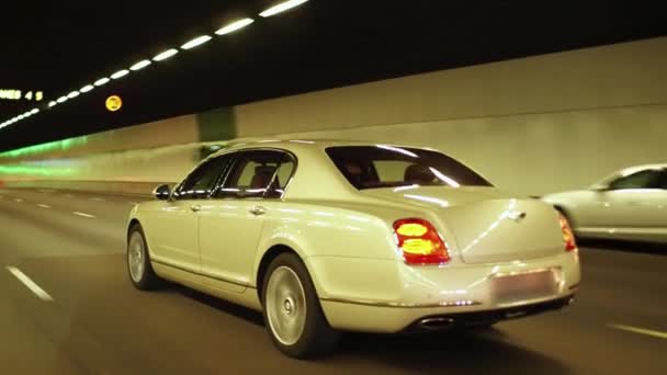 Luxury car ride in tunnel — Stock Video
