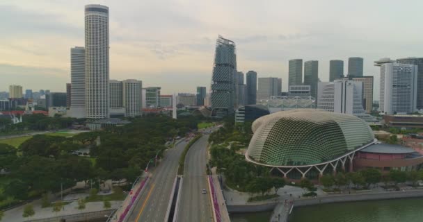 Увеличение панорамы Сингапура — стоковое видео