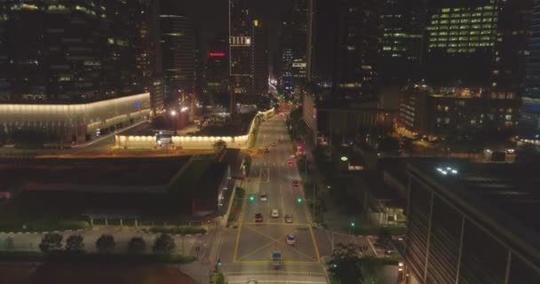 シンガポールのビジネス部分の夜の街 — ストック動画