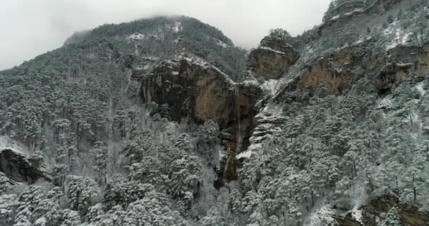 Cascata di montagna in inverno — Video Stock