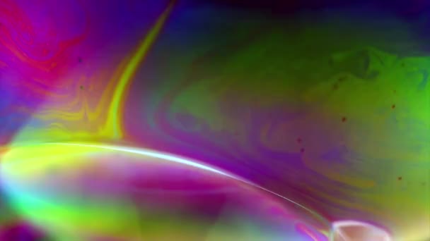 从气泡的化学反应中提取流动颜色 想象地球上的天气 — 图库视频影像