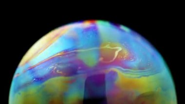 Özet akışı renginden hava kabarcığı kimyasal reaksiyon. Dünya üzerindeki hava hayal.