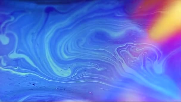Abstrakte Strömungsfarbe Aus Der Chemischen Reaktion Der Luftblase Das Wetter — Stockvideo