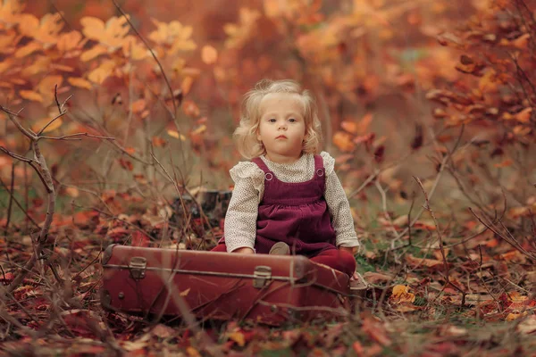 Retrato de una niña con bolsa —  Fotos de Stock