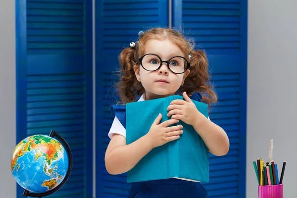 Smart Småbarn Kid Tillbaka Till Skolan Och Happy Time Söt — Stockfoto