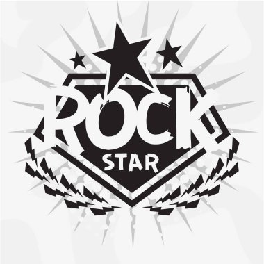 Rock yıldızı canlı Rock vektör türü tasarımı için.