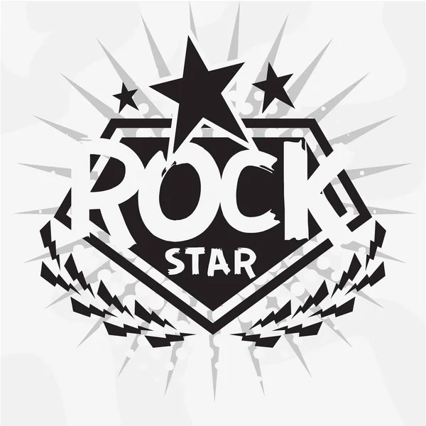 Rock yıldızı canlı Rock vektör türü tasarımı için. — Stok Vektör