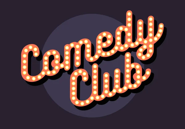 Comedy Club Sign Typographic Type Design Vector Image. — Stock Vector