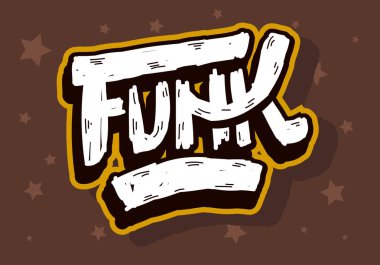 Funk Music Lettering Type Design Vector Image clipart