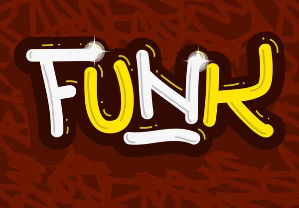 Funk Música Lettering Tipo Design Vector Imagem —  Vetores de Stock