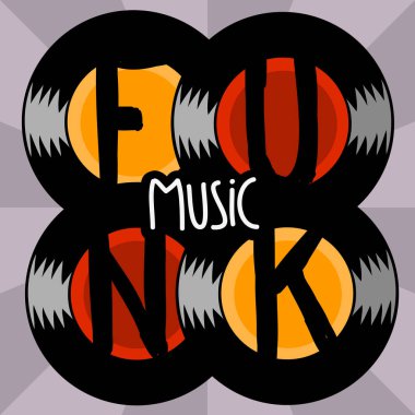 Funk Music Lettering Type Design Vector Image clipart