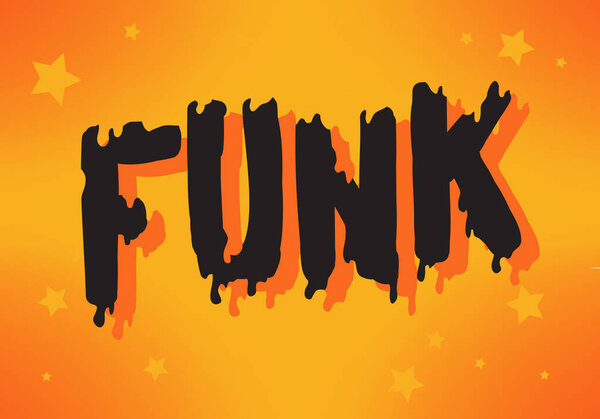 Funk Music Lettering Type Design Vector

