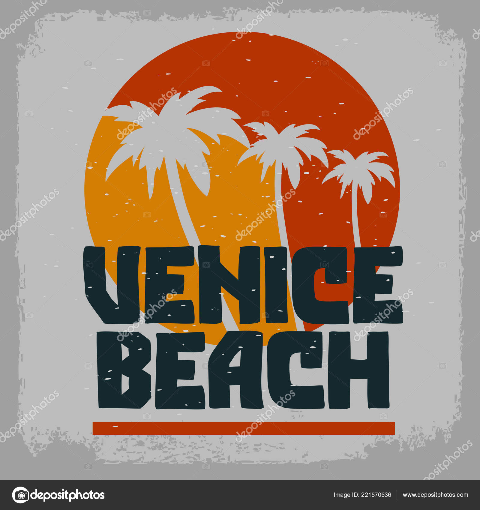 Venice Beach Los Angeles California Palm Trees Label Sign Logo Hand Drawn  Lettering for t shirt or sticker Poster for Promotion Ads Vector Image  Stock Vector by ©Anton345 221570536, image size:1600x1700