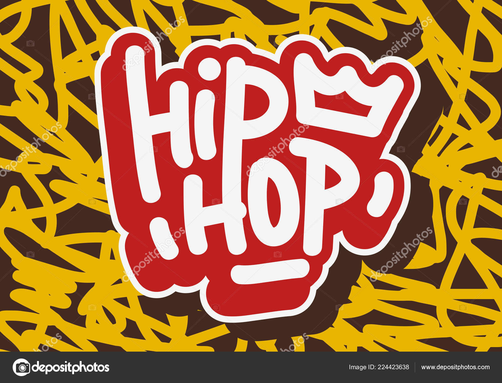Hip Hop Tag Graffiti Style Label Lettering. Vector Image. Stock Vector