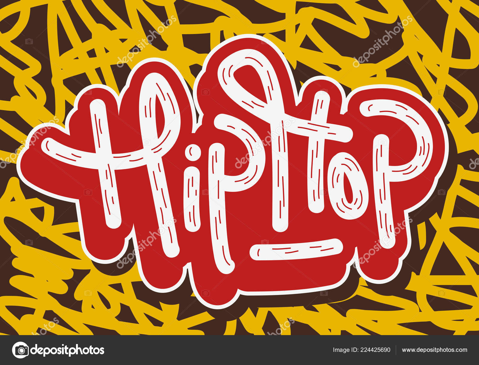 Hip Hop Tag Graffiti Style Label Lettering. Vector Image. Stock Vector