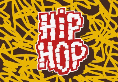 Hip Hop etiket yazı tipi tasarım. Vektör görüntü.