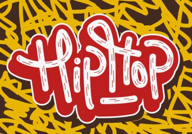Hip Hop etiketi Graffiti tarzı etiket yazı. Vektör görüntü.