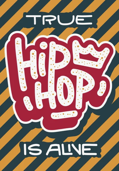 Cartel de Hip Hop Plantilla Etiqueta Letras Tipo Diseño. Imagen vectorial . — Vector de stock