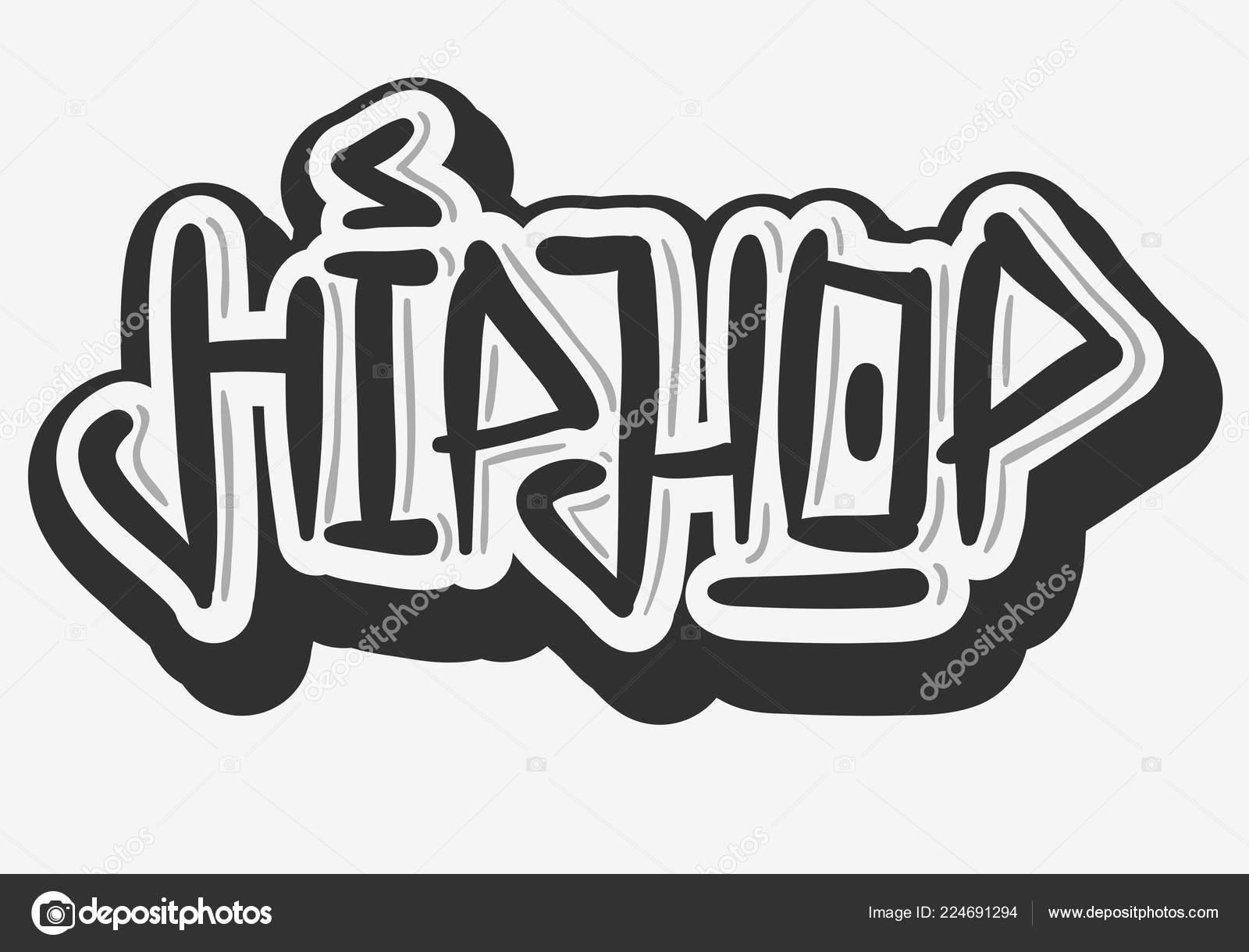 Hip Hop Related Tag Graffiti Influenced Label Sign Logo Lettering