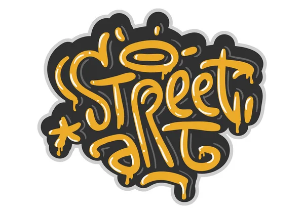 Street Art Related Tag Graffiti Impacted Label Sign Логотип Листування для футболки або наклейки на білому тлі. Векторне зображення . — стоковий вектор